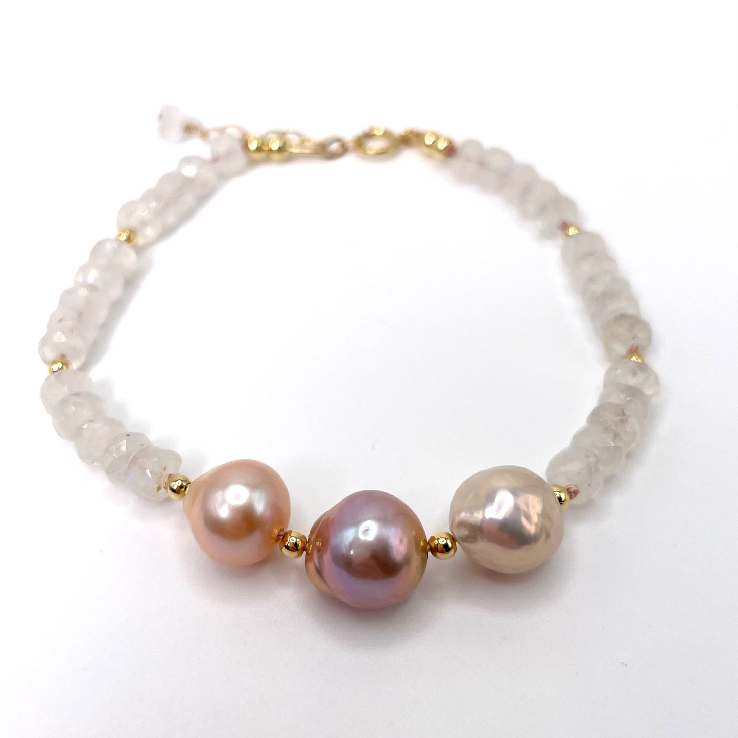 Moonstone Sunset Edison Pearl Bracelet