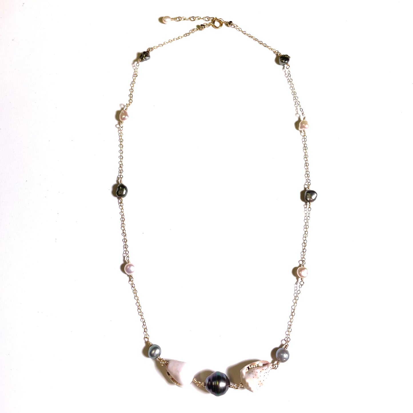 Tahitian Pearl Cone Shell Necklace