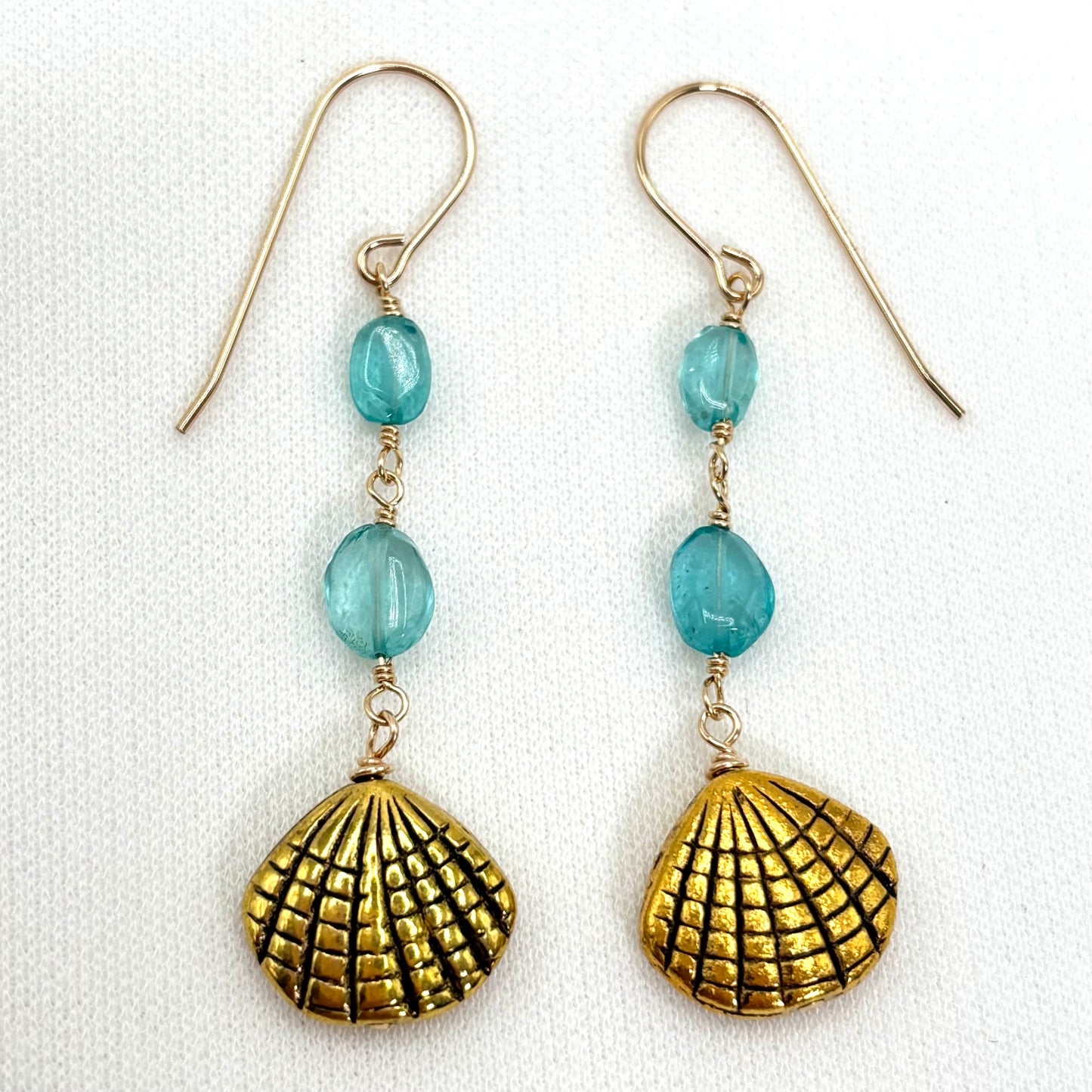 Apatite Seashell Earrings