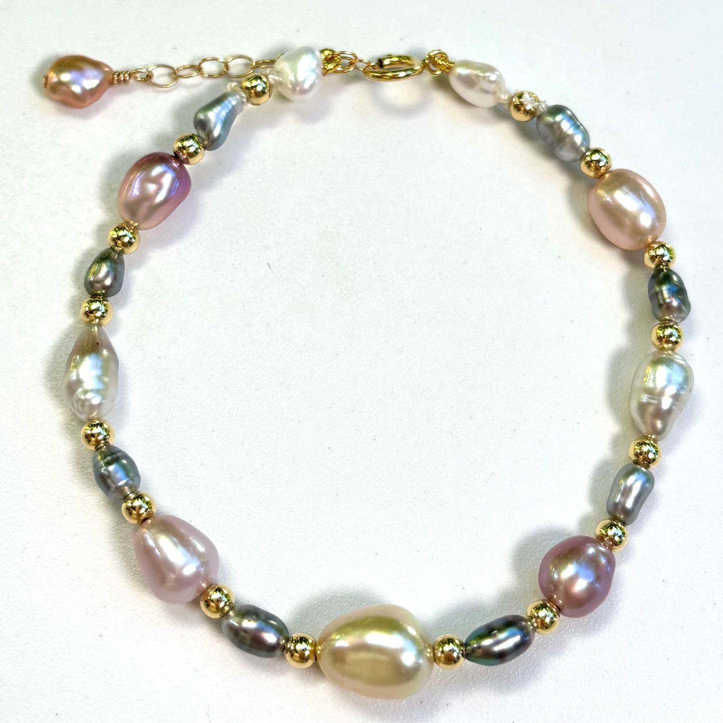 Golden South Sea Keshi Pearl Candy Bracelet