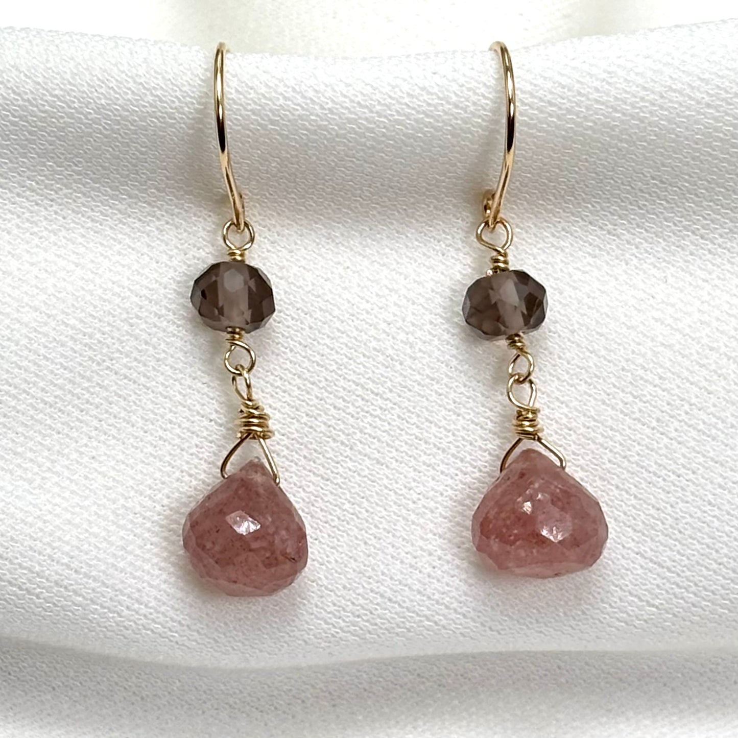 Strawberry Quartz Drop Earrings