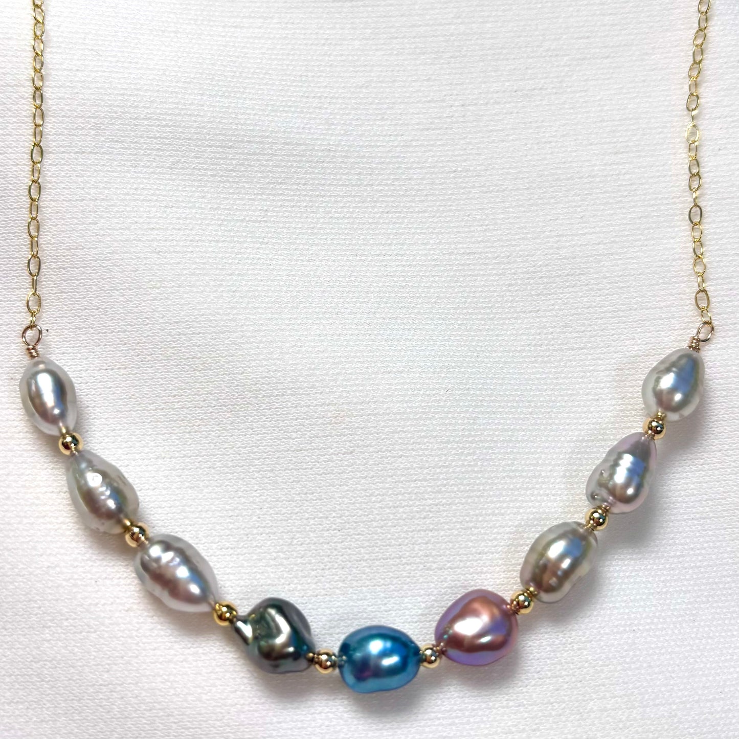 Night Tide Keshi Pearl Necklace