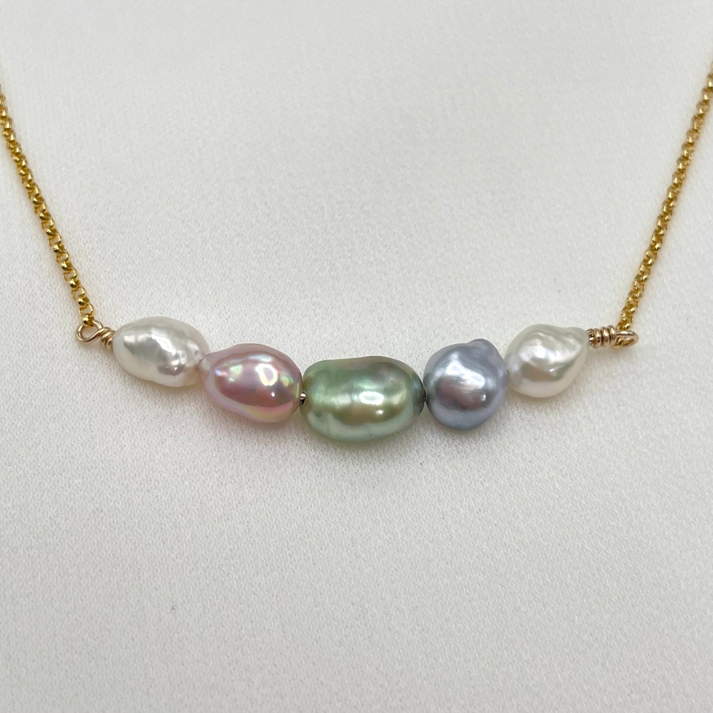 Pastel Keshi Pearl Necklace