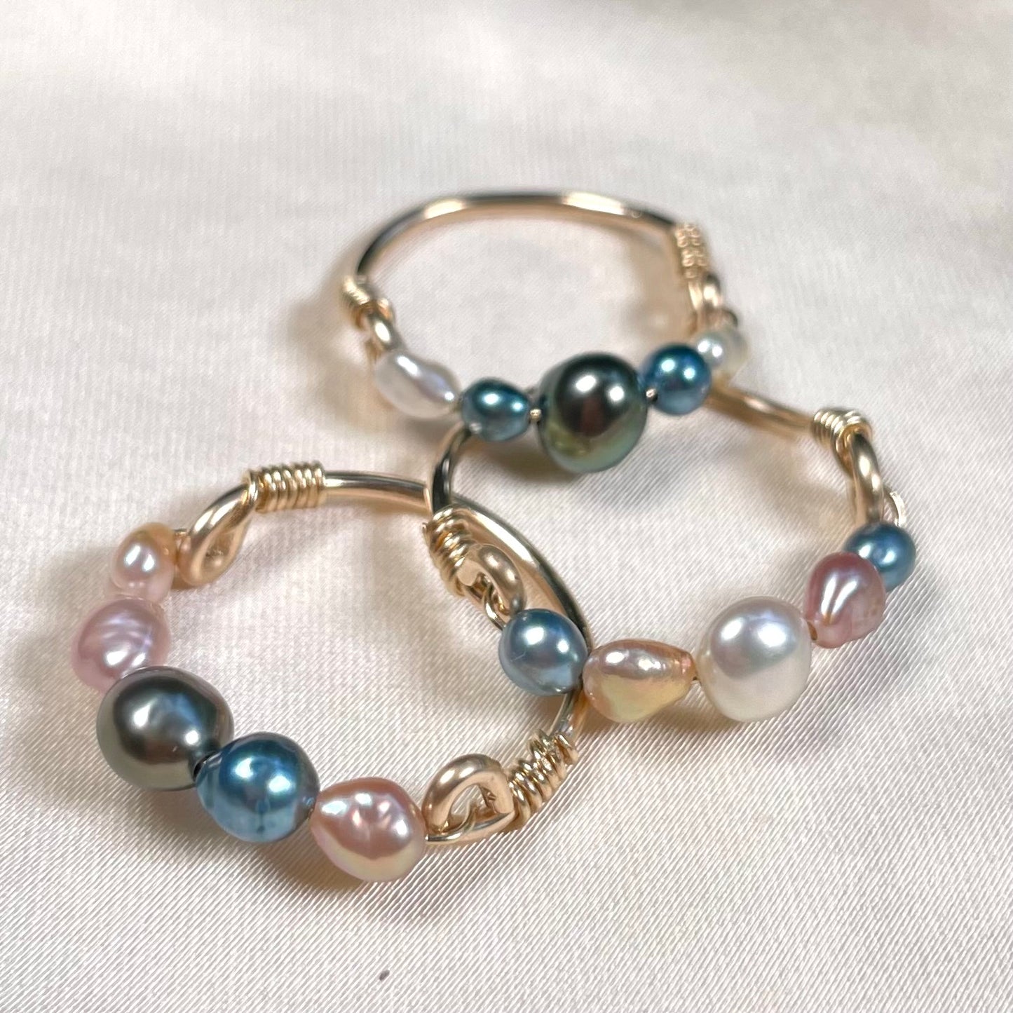 Multi Color Keshi Pearl Ring