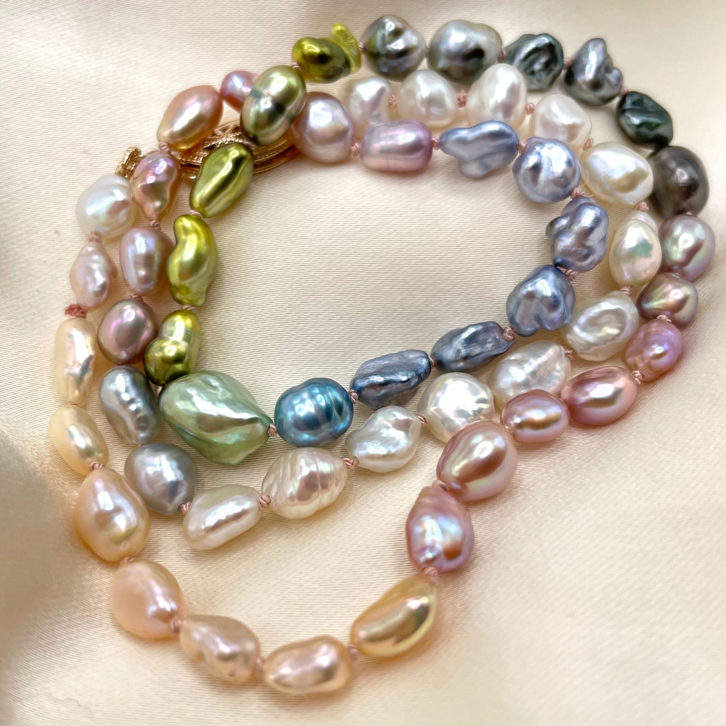 Rainbow Keshi Pearl Strand