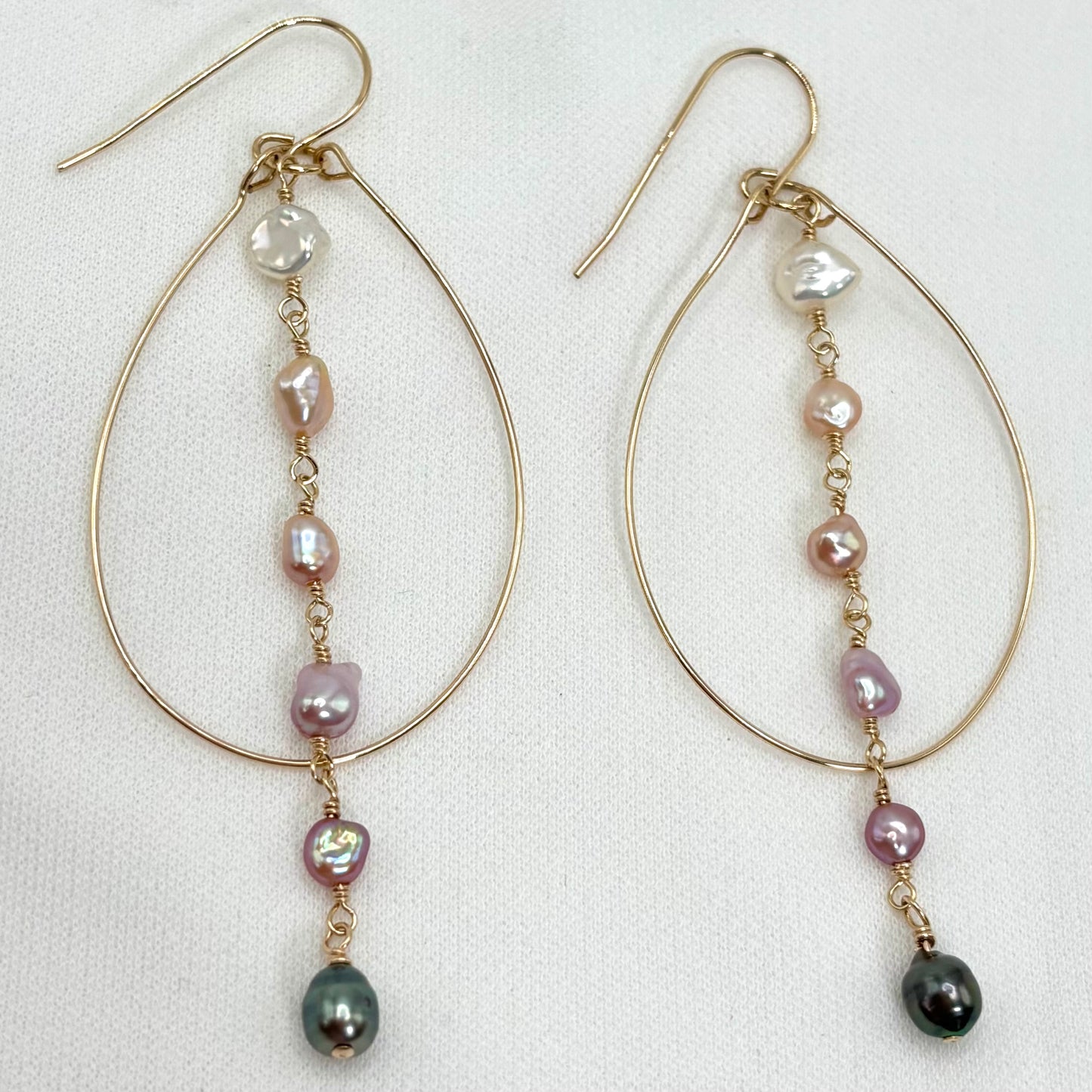 Ombré Keshi Pearl Hoop Earrings