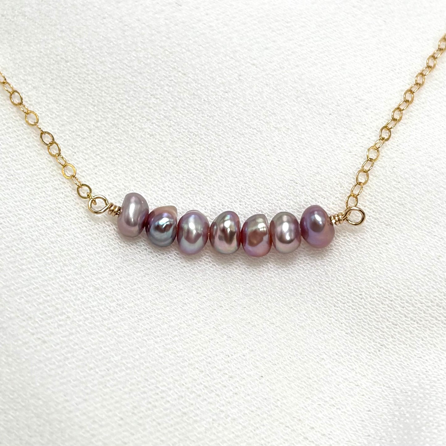 Dainty Purple Pearl Necklace