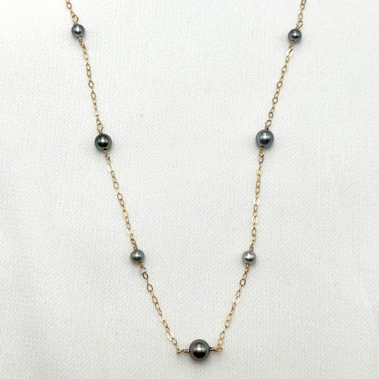 Tahitian Keshi Pearl Treasure Necklace