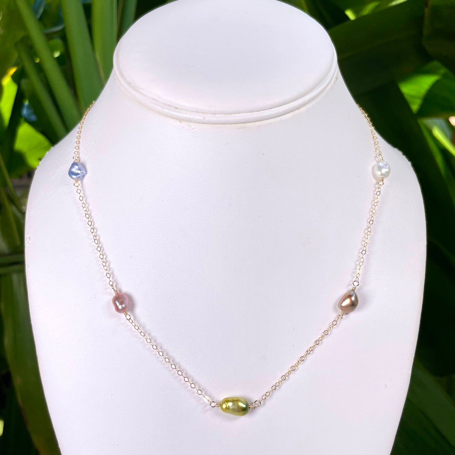 Candy Rainbow Keshi Necklace