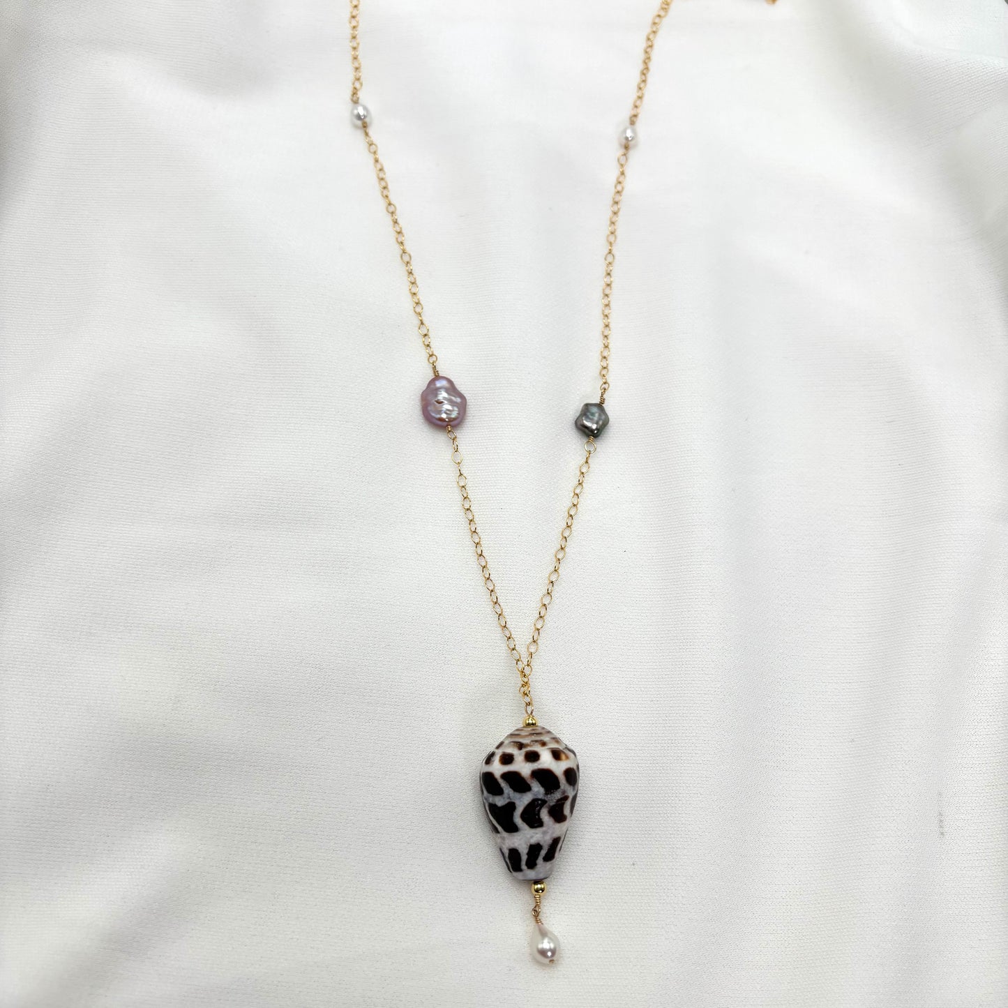 Hebrew Cone Shell Long Necklace