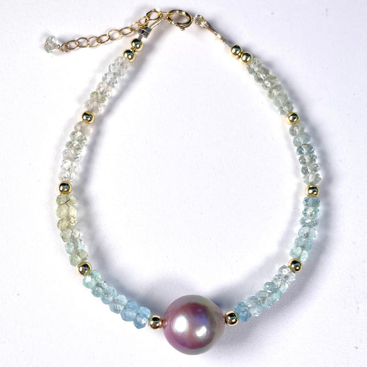 Edison Pearl Aquamarine Ocean Bracelet