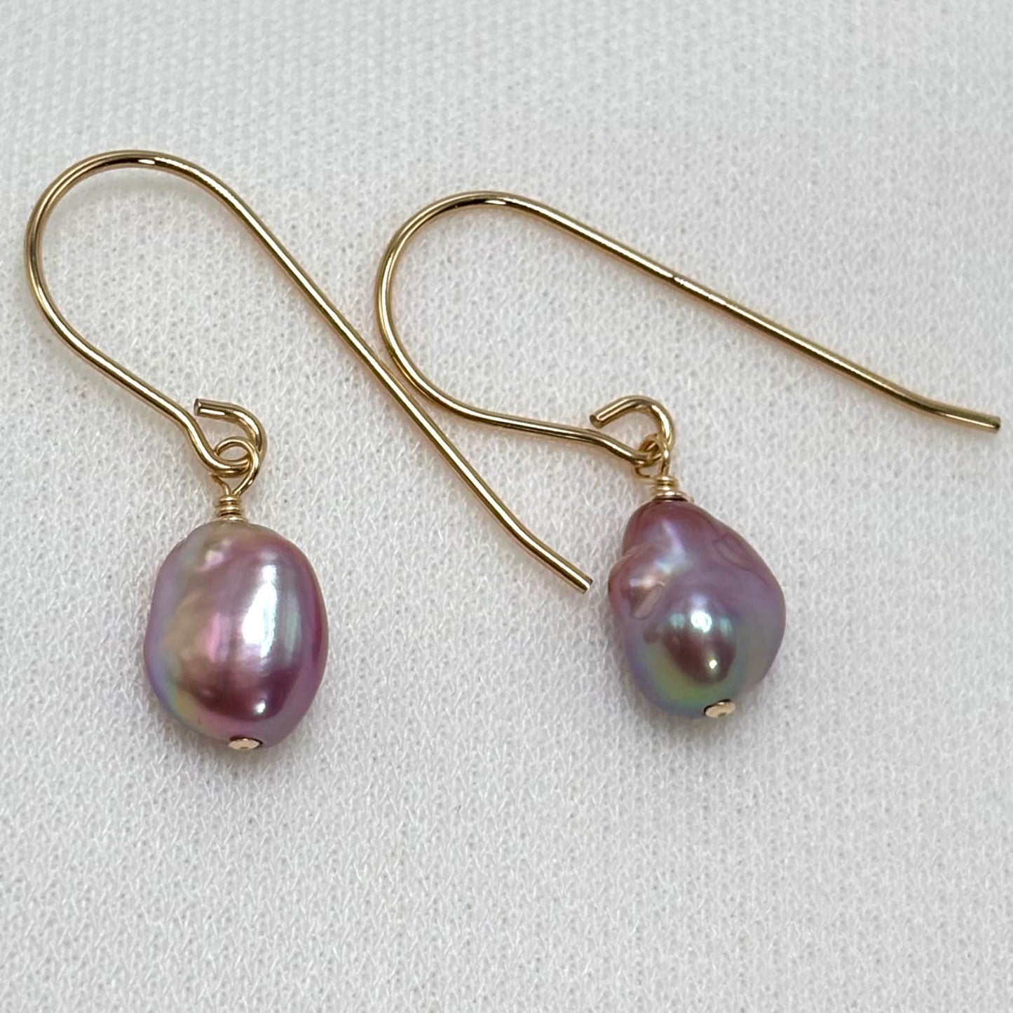 Purple Keshi Pearl Earrings