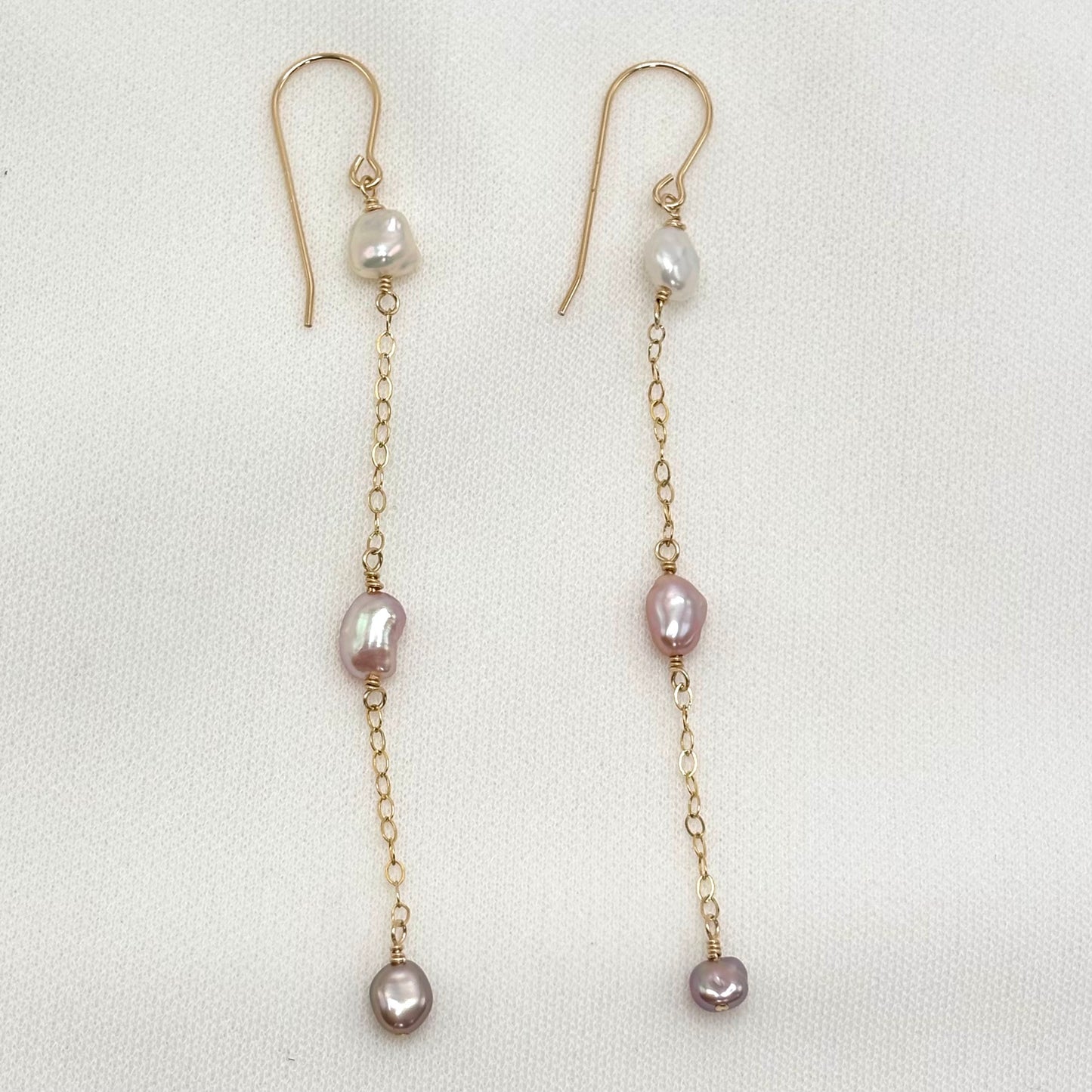 Pink Ombré Keshi Drop Earrings