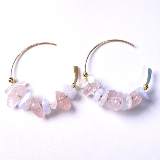 Sunset Gemstone Hoop Earrings