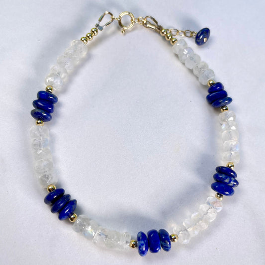 Moonstone Lapis Lazuli Treasure Bracelet