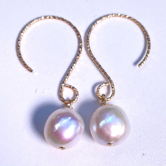 White Edison Pearl Earrings