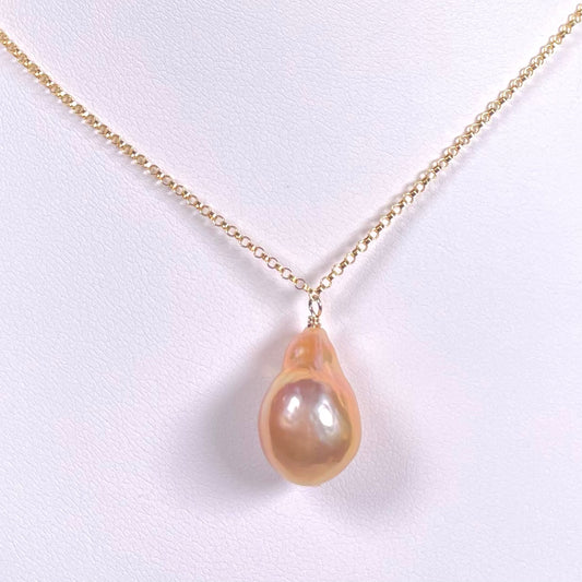 Peach Edison Pearl Necklace