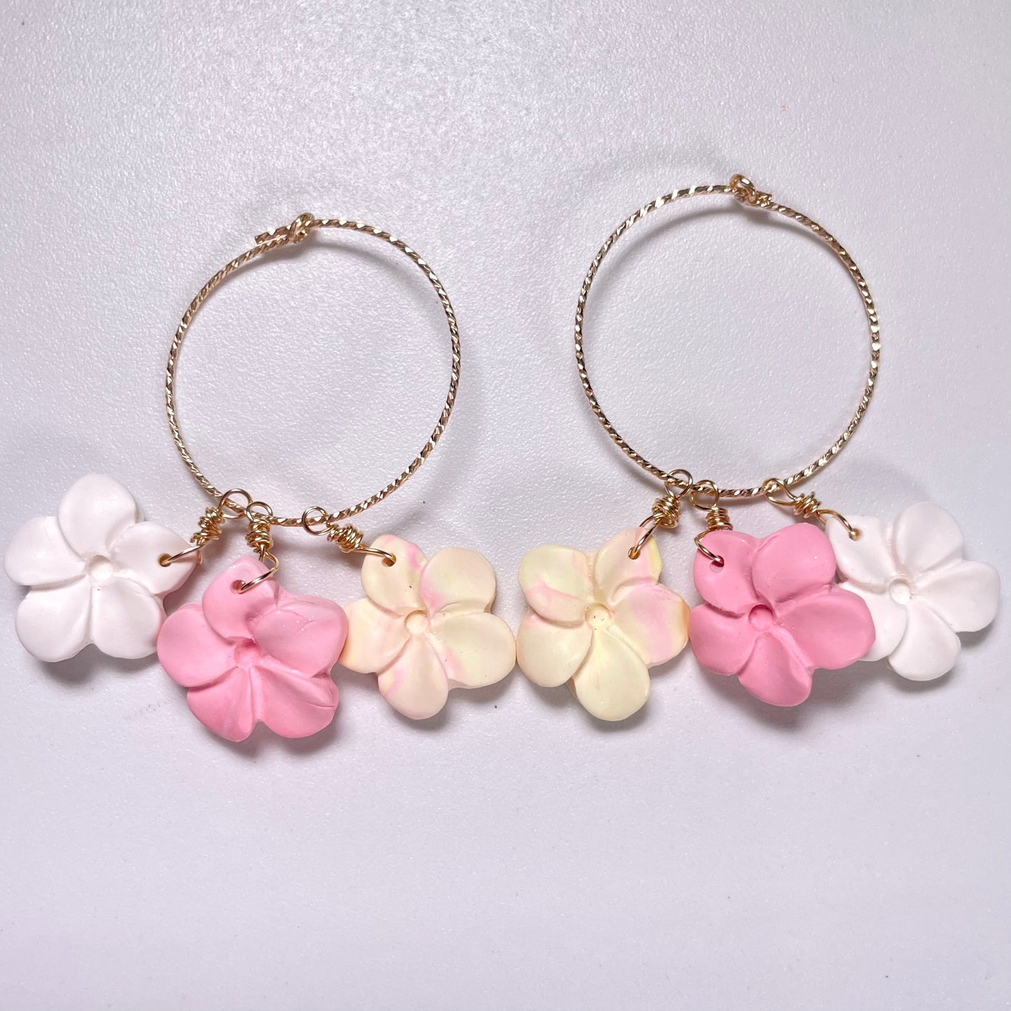 Plumeria Clay Hoop Earrings