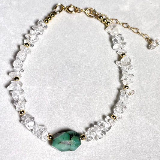 Emerald Clear Quartz Bracelet