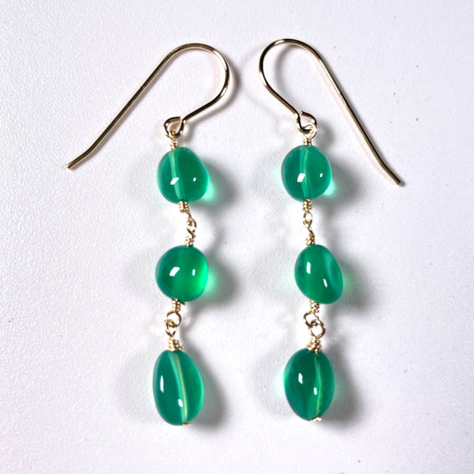 Green Onyx Drop Earrings
