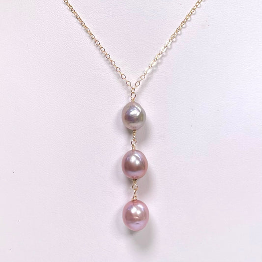 Strawberry Edison Pearl Ombré Necklace