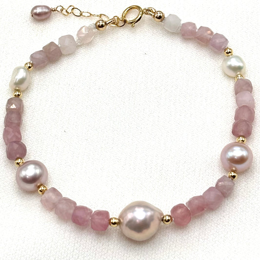 Rose Quartz Pink Ombré Bracelet