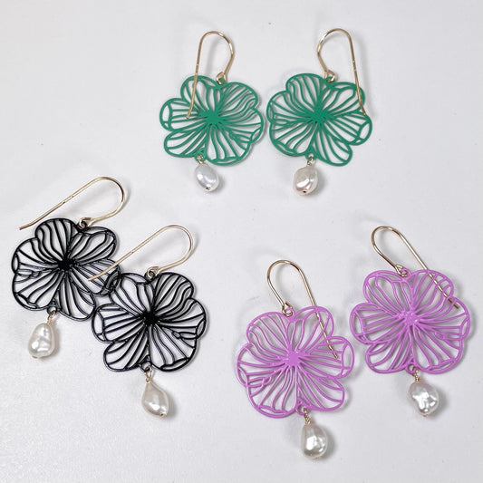 Flower Keshi Pearl Earrings