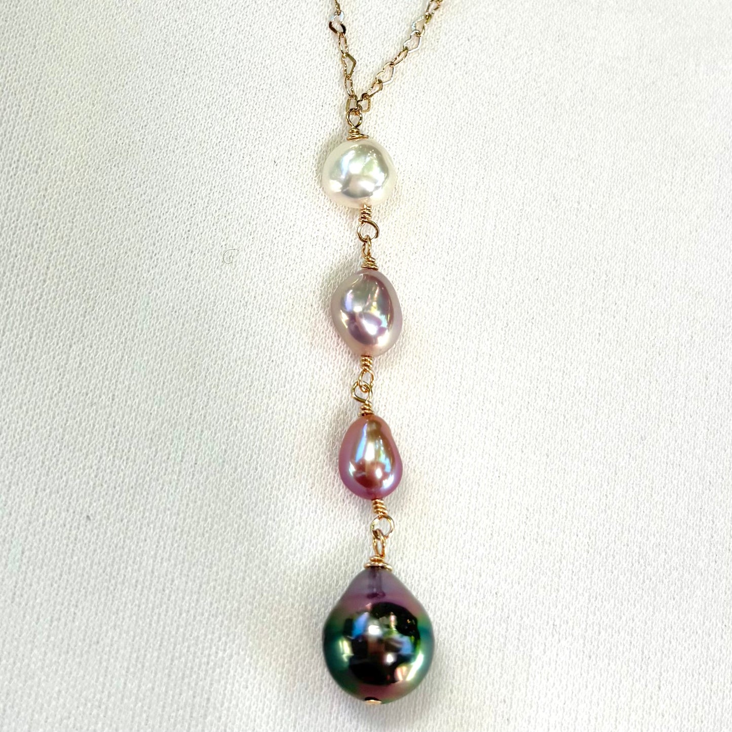 Pink Ombré Keshi Tahitian Pearl Necklace