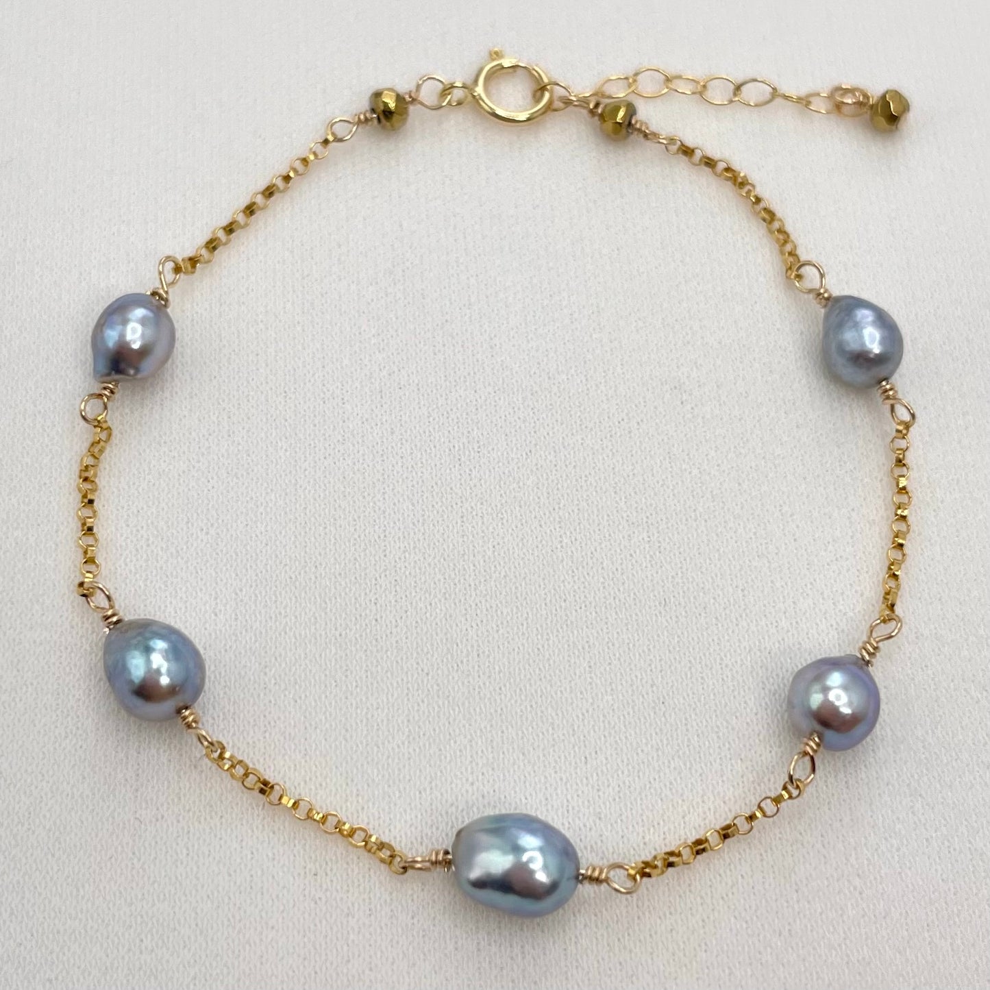 Blue Akoya Pearl Love Bracelet