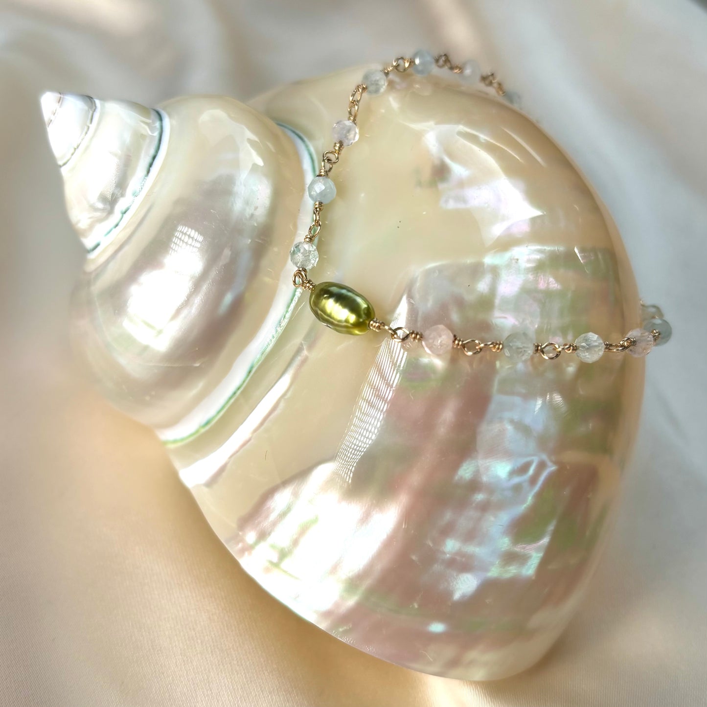 Pistachio Keshi Pearl Candy Bracelet
