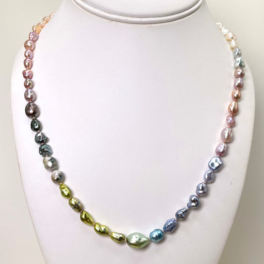 Rainbow Keshi Pearl Strand