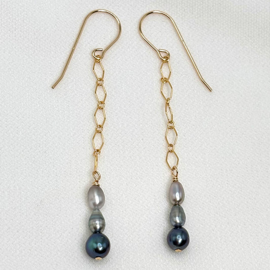 Tahitian Keshi Ombré Earrings