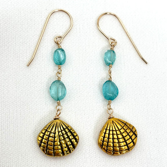 Apatite Seashell Earrings
