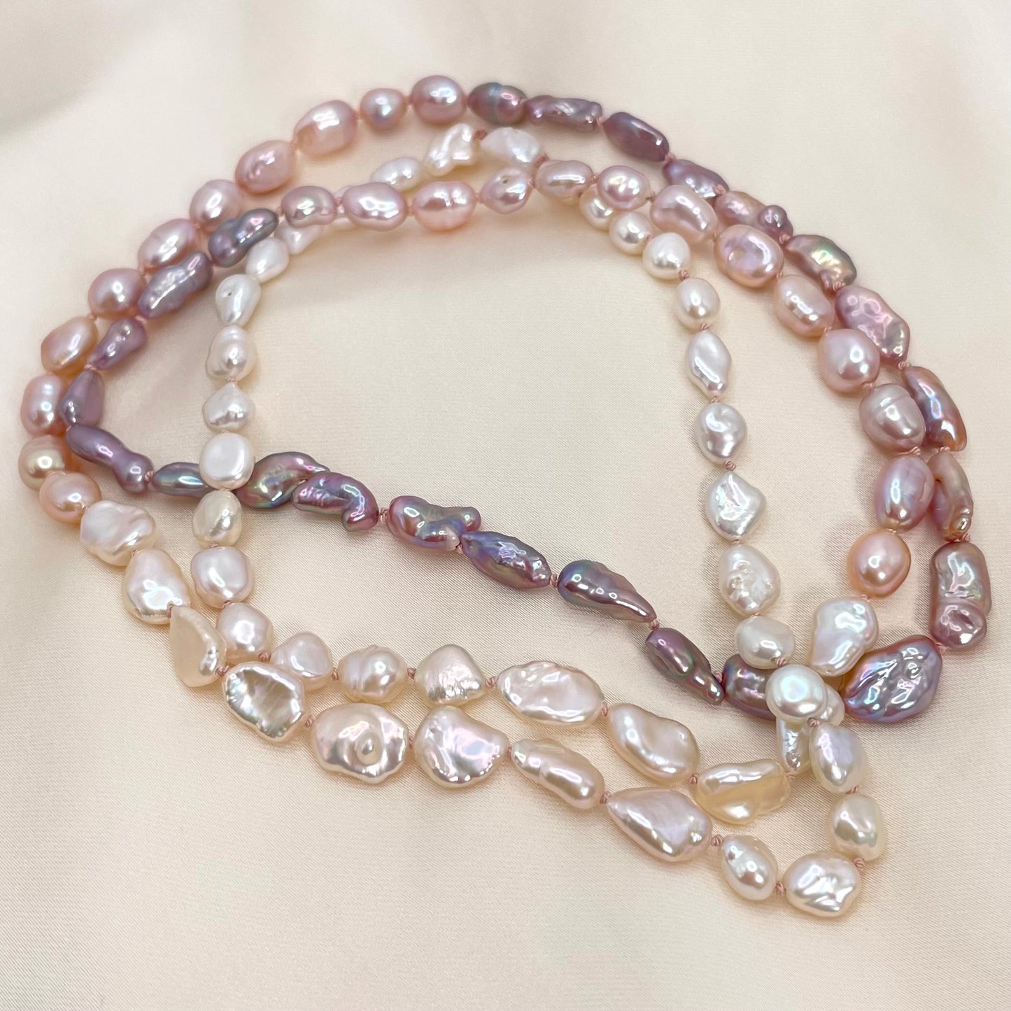 Purple Ombré Keshi Pearl Strand