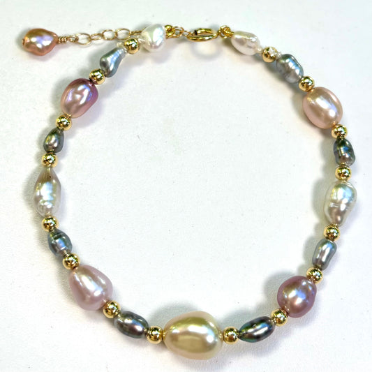 Golden South Sea Keshi Pearl Candy Bracelet