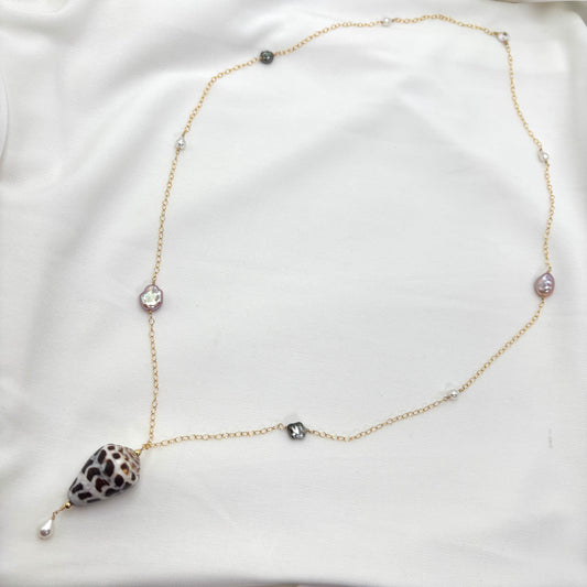 Hebrew Cone Shell Long Necklace