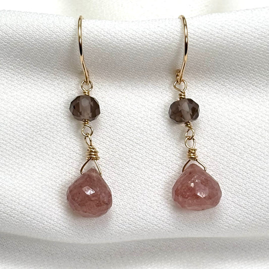 Strawberry Quartz Drop Earrings