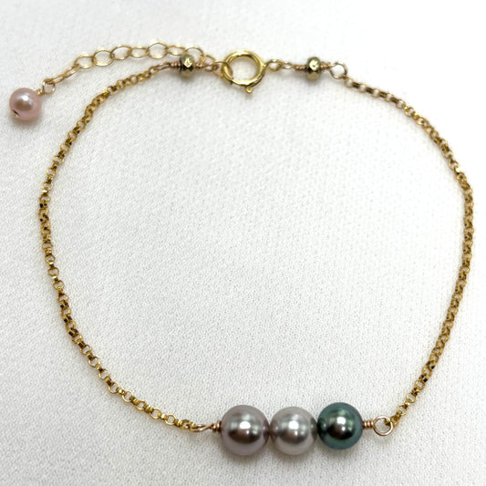 Triple Tahitian Keshi Pearl Bracelet