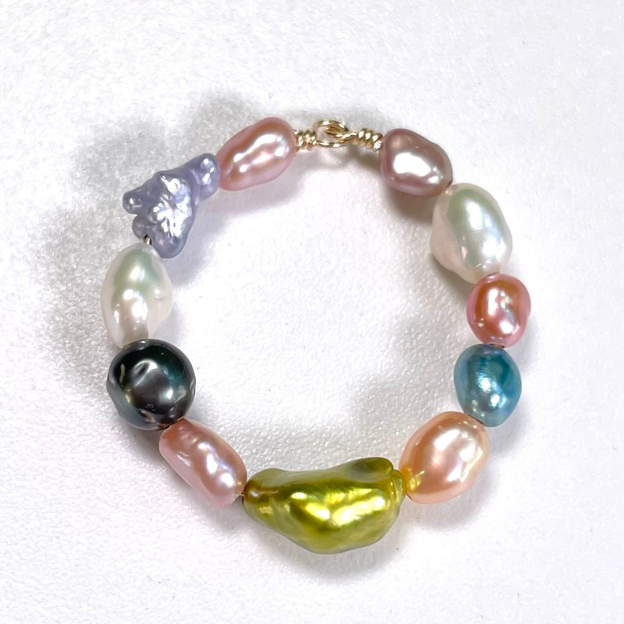 Rainbow Keshi Pearl Ring