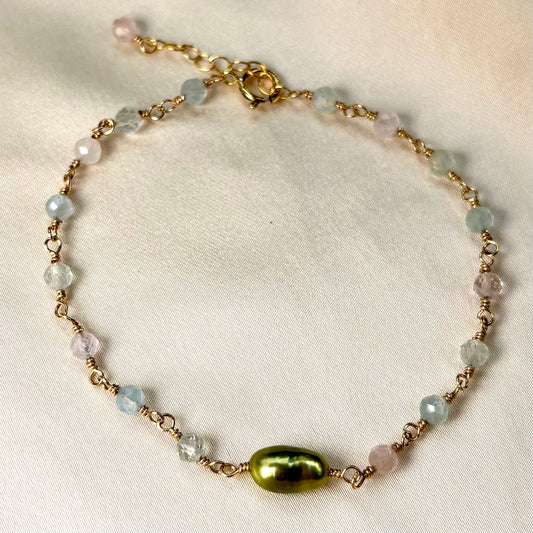 Pistachio Keshi Pearl Candy Bracelet