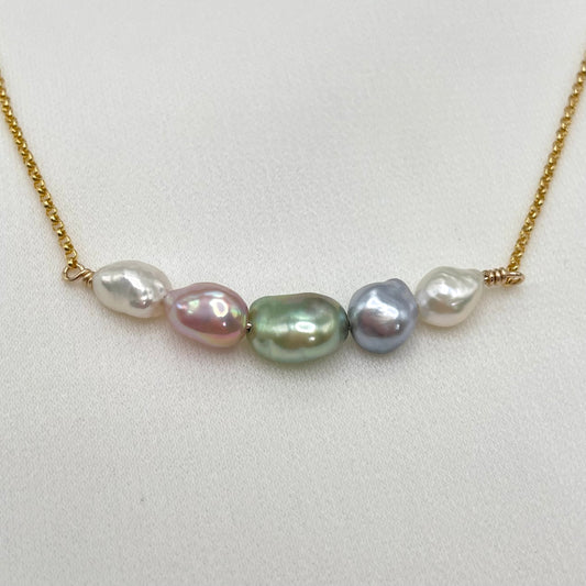 Pastel Keshi Pearl Necklace