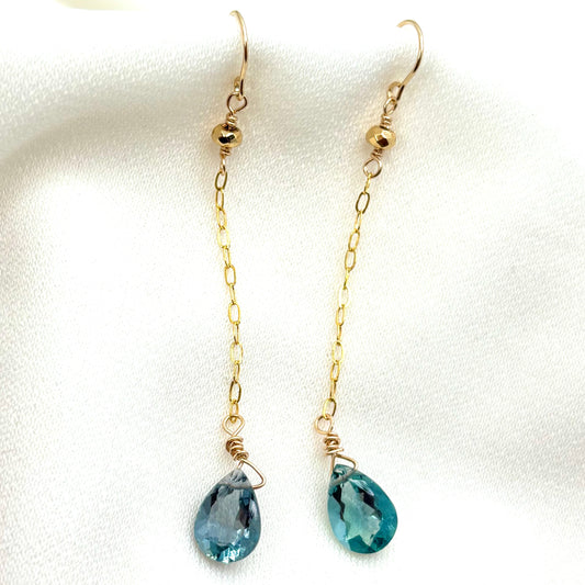 Teal Fluorite Earrings