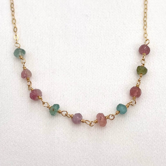 Multi Color Toulmaline Necklace