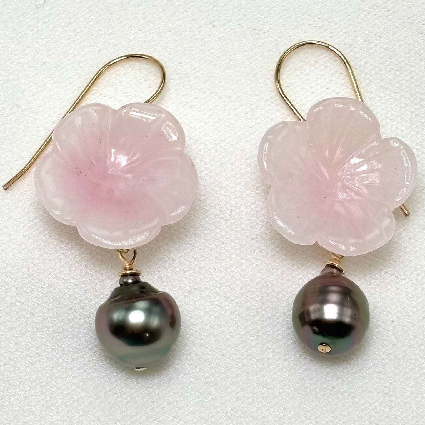 Tahitian Pearl Flower Earrings