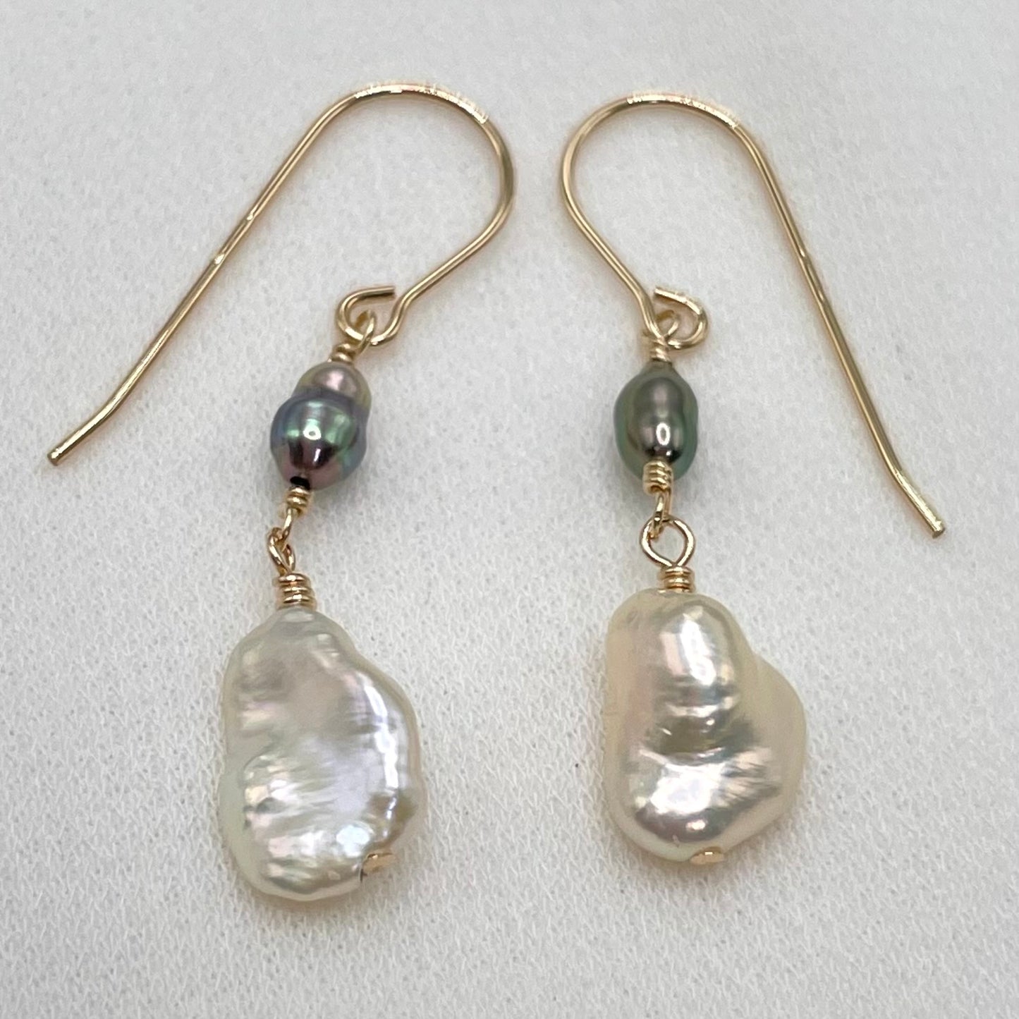 Checkered Keshi Pearl Earrings