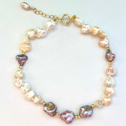 Purple Keshi Pearl Cloud Bracelet