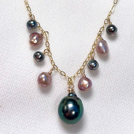 Tahitian Pearl Night Sky Necklace
