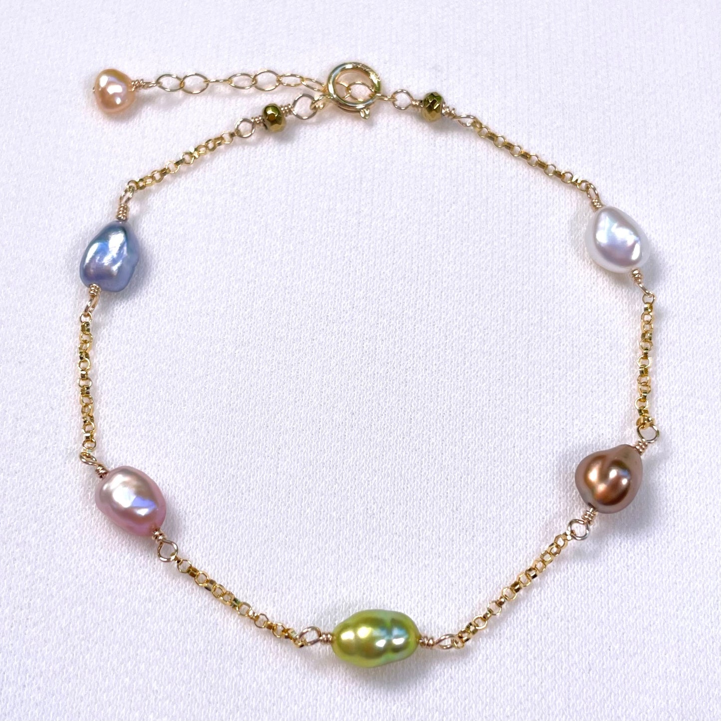 Candy Rainbow Keshi Bracelet