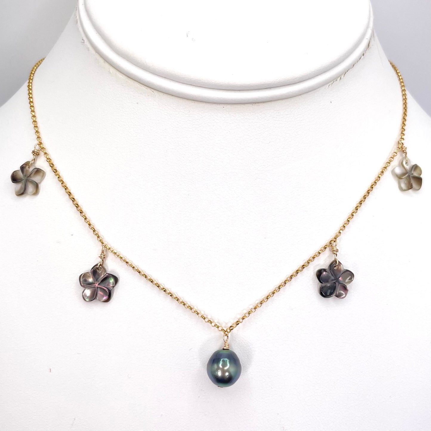 Tahitian Pearl Pua Charm Necklace