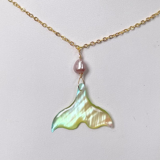 Green Whale Tail Necklace